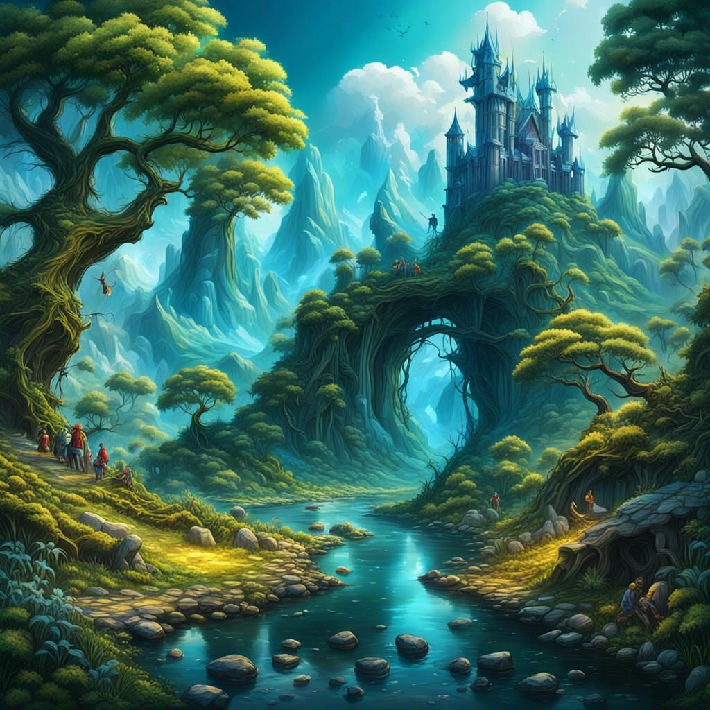 Fantasy Nature Illustration in Oil and Ink