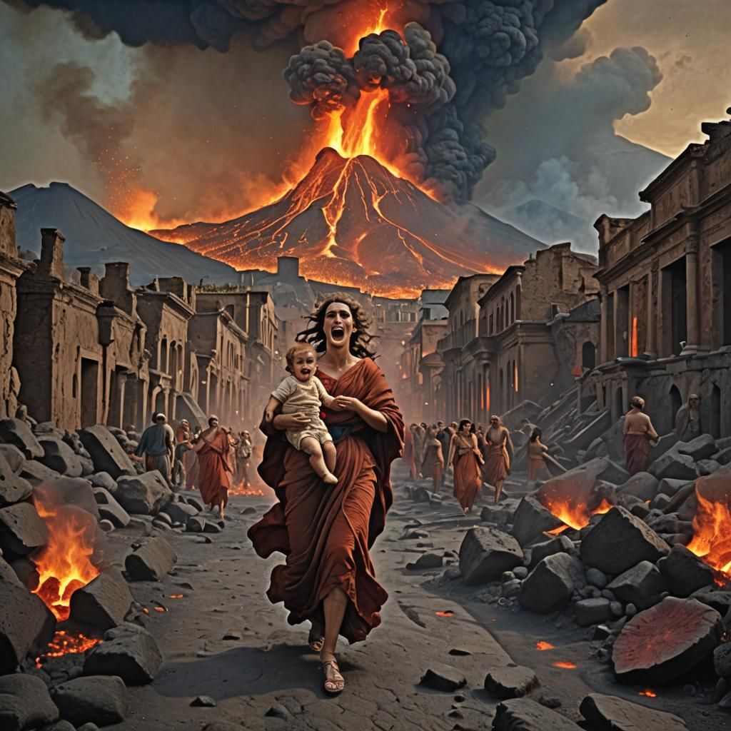 Vesuvius Eruption in Pompeii: Dramatic Photo
