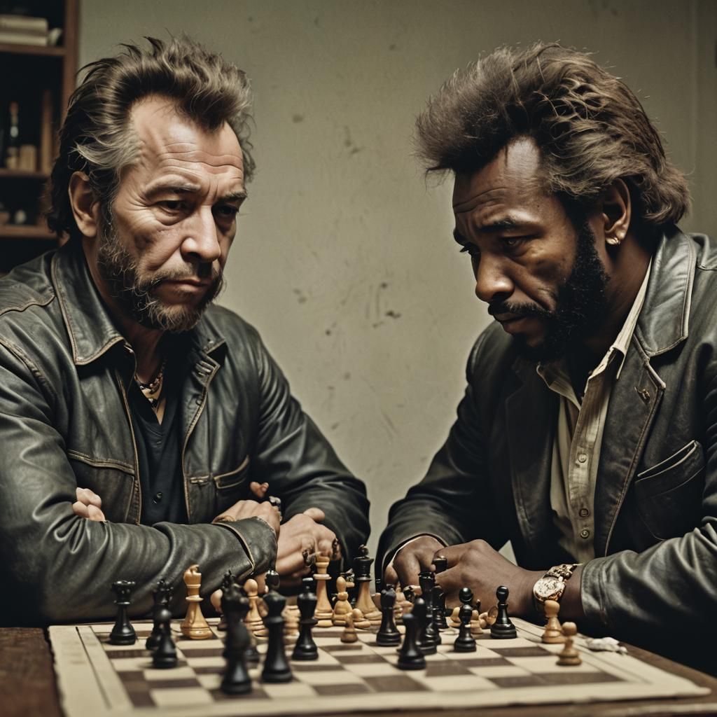 Cinematic Film Still of Chess Game