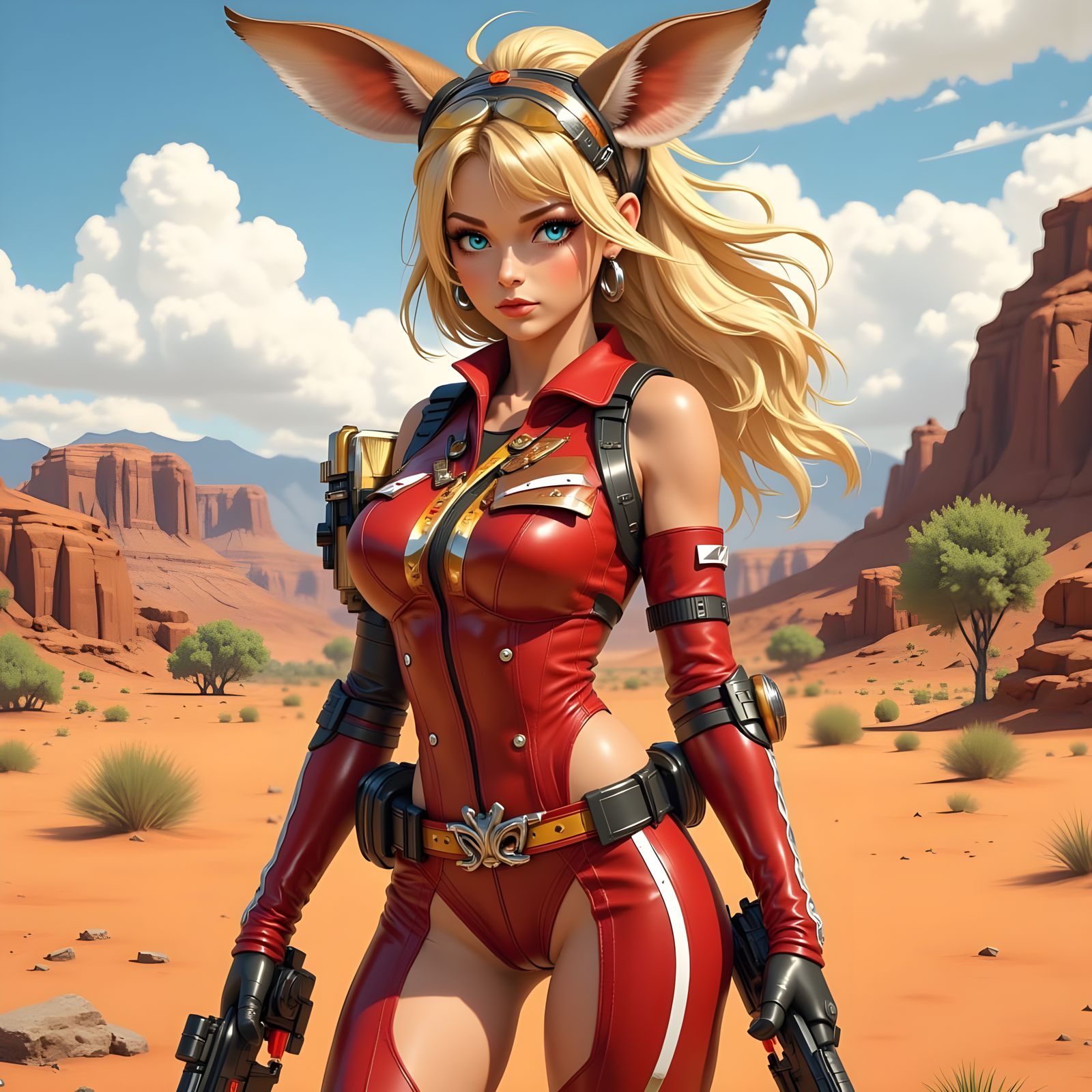 Anime Kangaroo Superheroine in Australian Outback