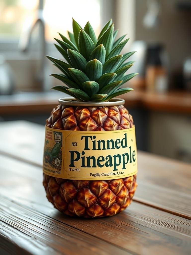 Realistic Pineapple Can Still-Life Photograph