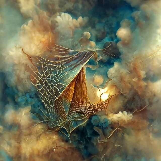 Ethereal Webs Emerge from Fractal Cloud Lake