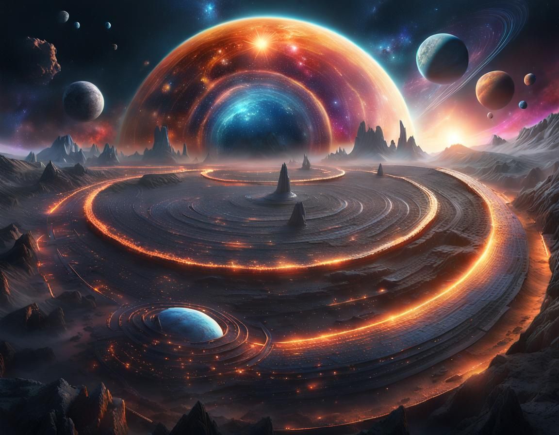 Type 5 Kardashev Universe: Epic Matte Painting