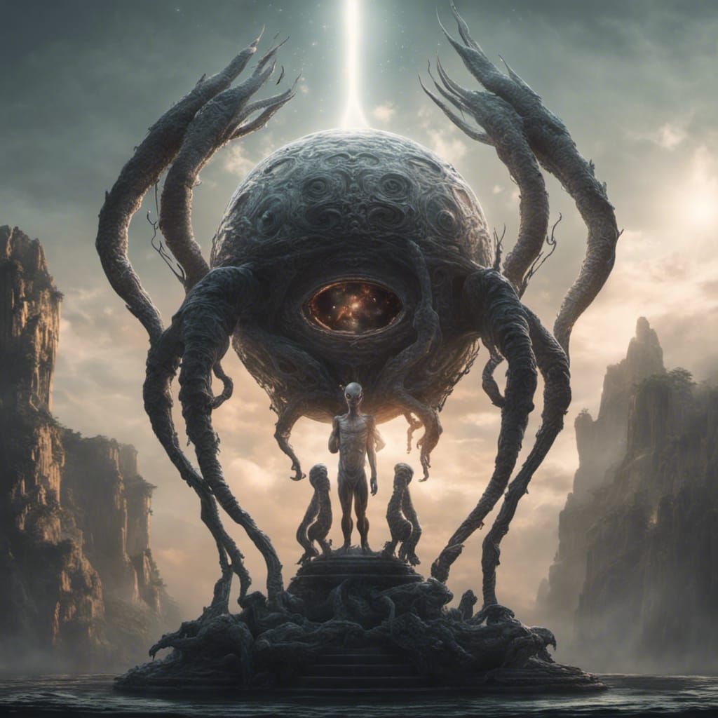 Six-Armed Alien God in Magic Orb