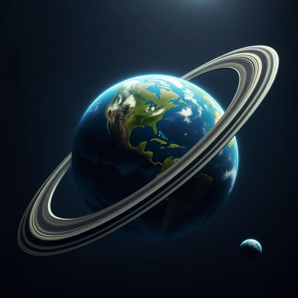 Ringworld Surrounds Earth with Mountains and Seas