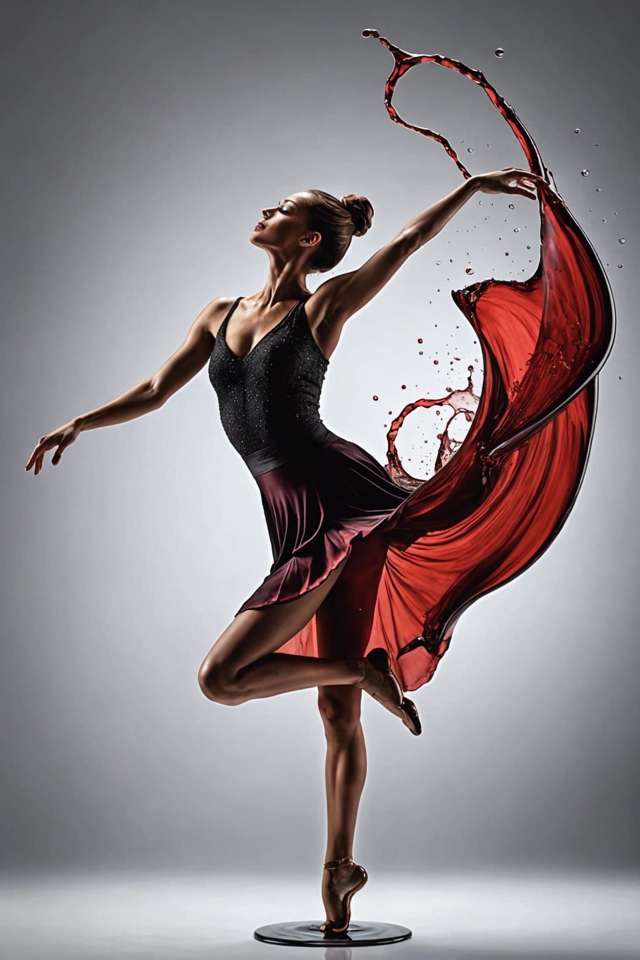 Wine Dancer: Fluid Motion in Glass, Hyperdetailed Art
