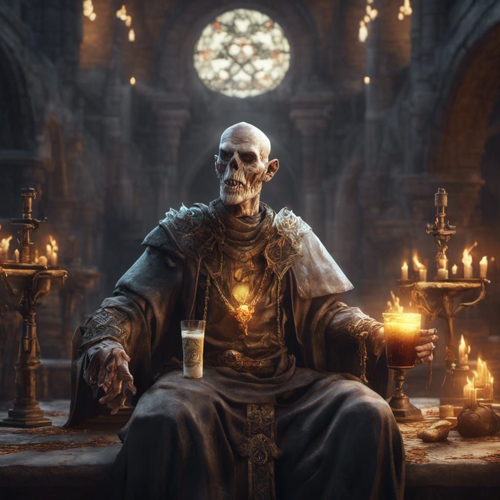 Undead Priest Enjoys Beer: 3D Game Cinematic
