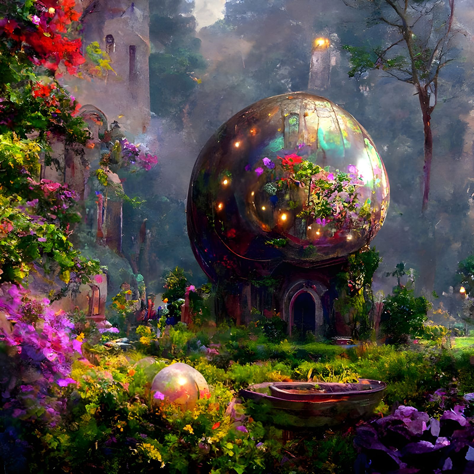 Secret Sphere Garden with Whimsical Orbs