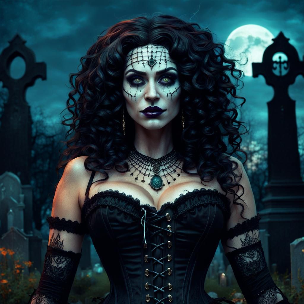 Cajun Voodoo Witch Casting Spells, Matte Painting