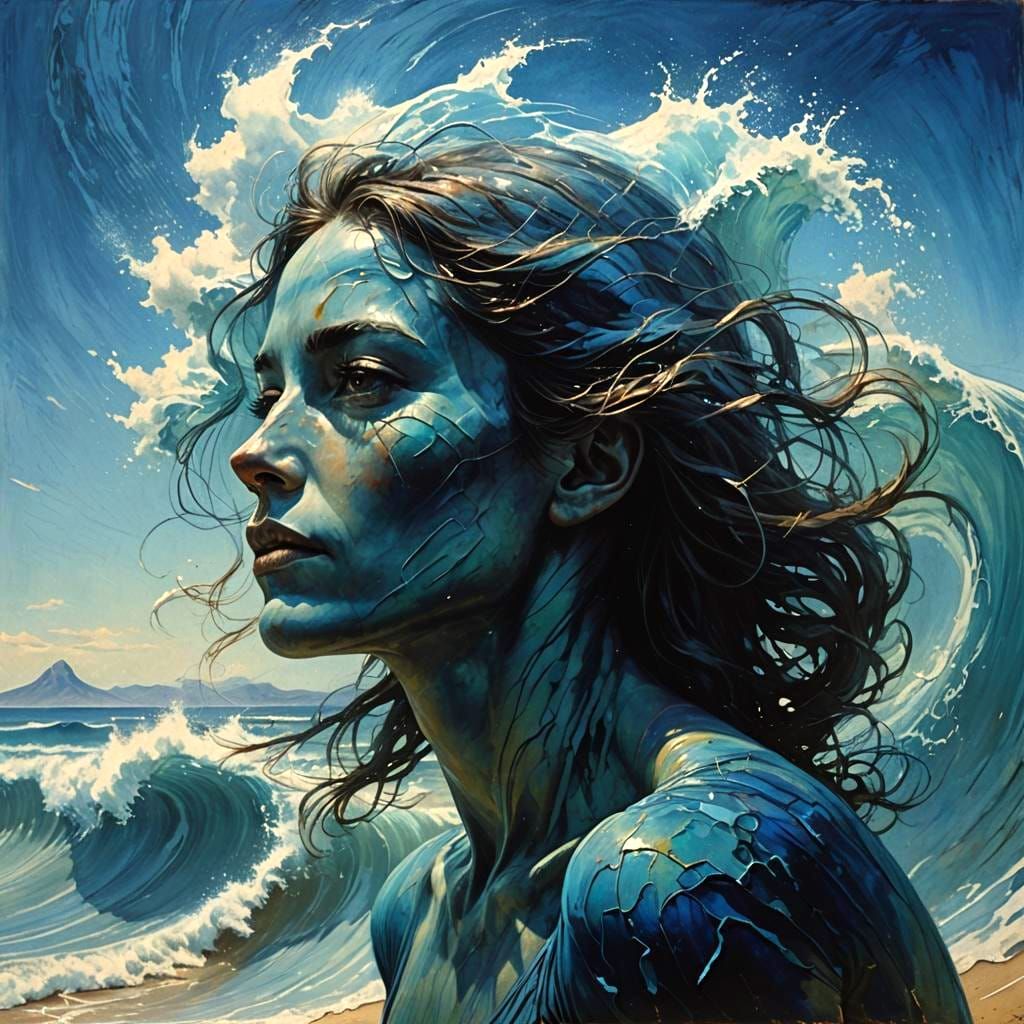 Surreal Liminal Space Beach Seascape