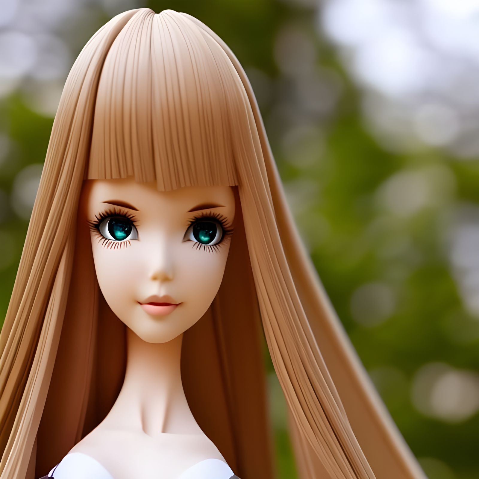 Happy Anime Fashion Doll in Detailed Garden