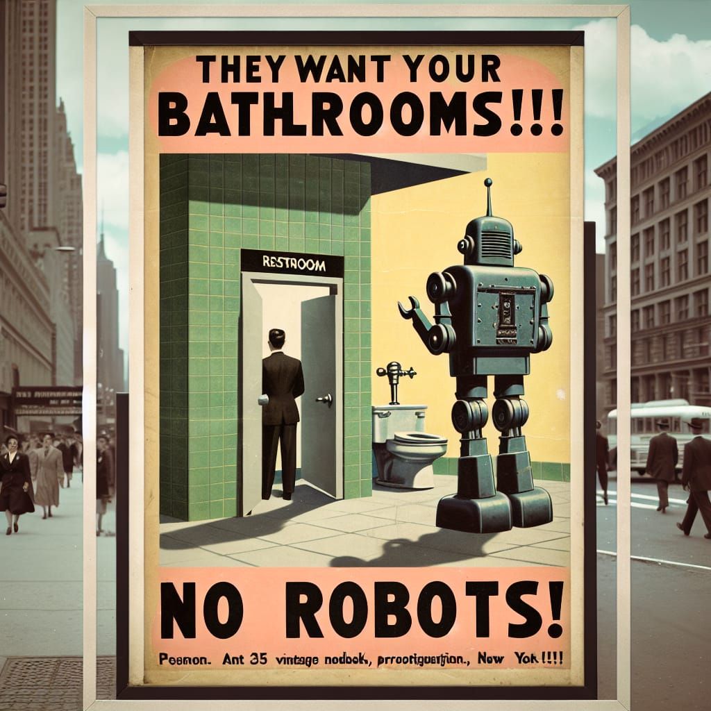 1950's Propaganda Anti-Robot Poster