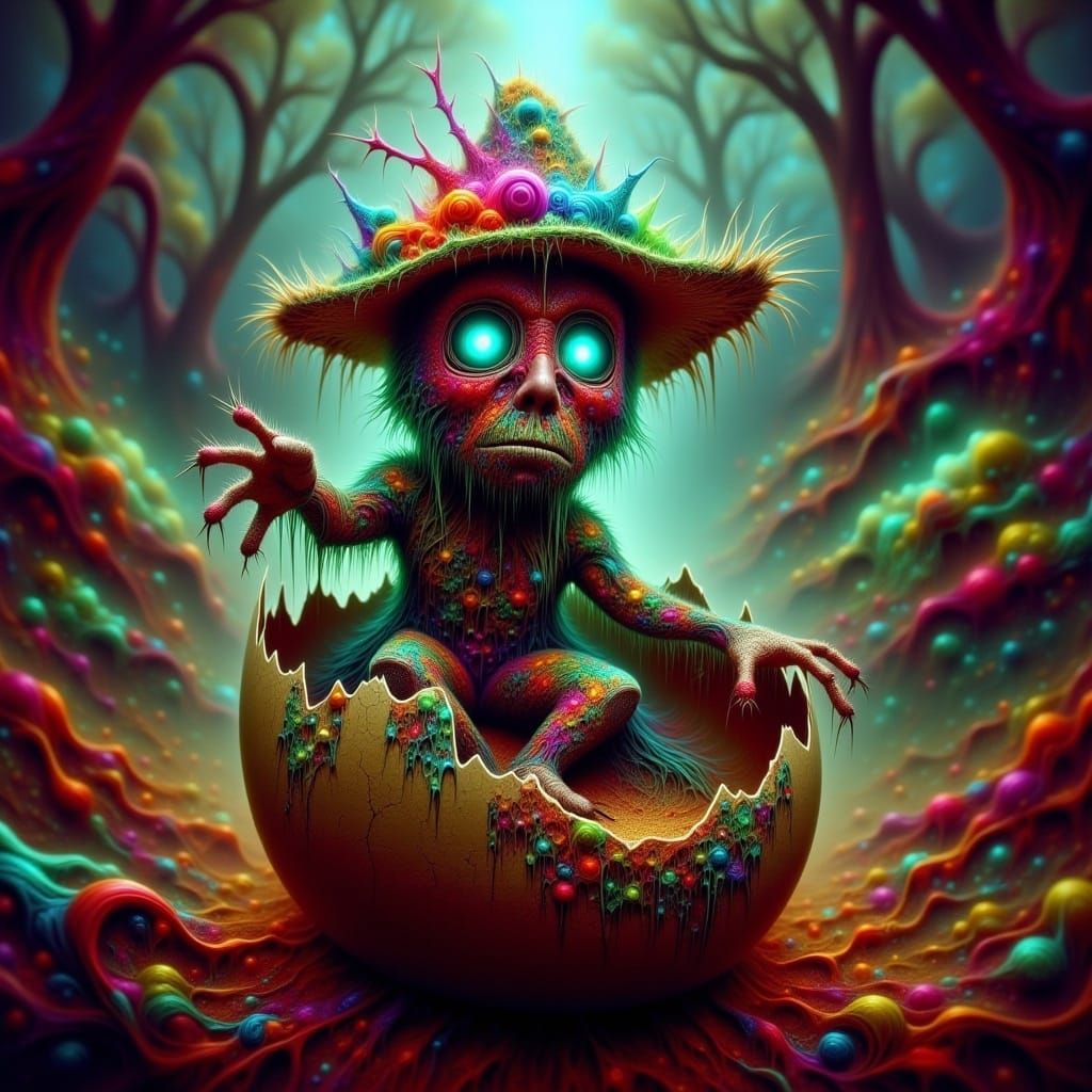 Enchanted Scarecrow in Whimsical Forest