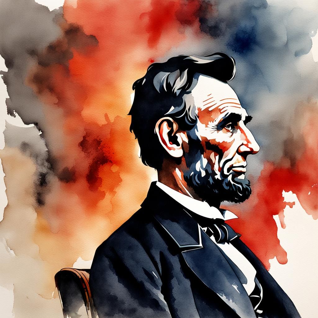 Abraham Lincoln Portrait in Art Deco Style