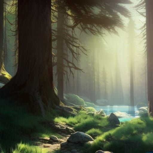 Colorful Mountain Meadow in High Gothic Style