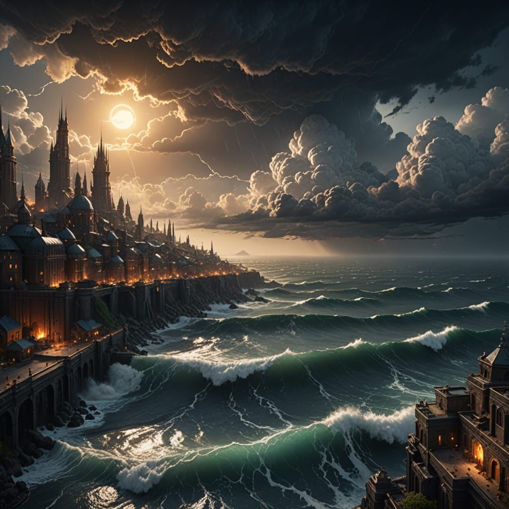 Dramatic Fantasy Storm Emerges from the Ocean