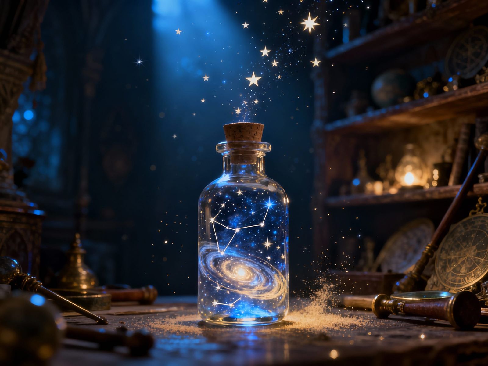 Cosmic Vial Unleashes Starry Light