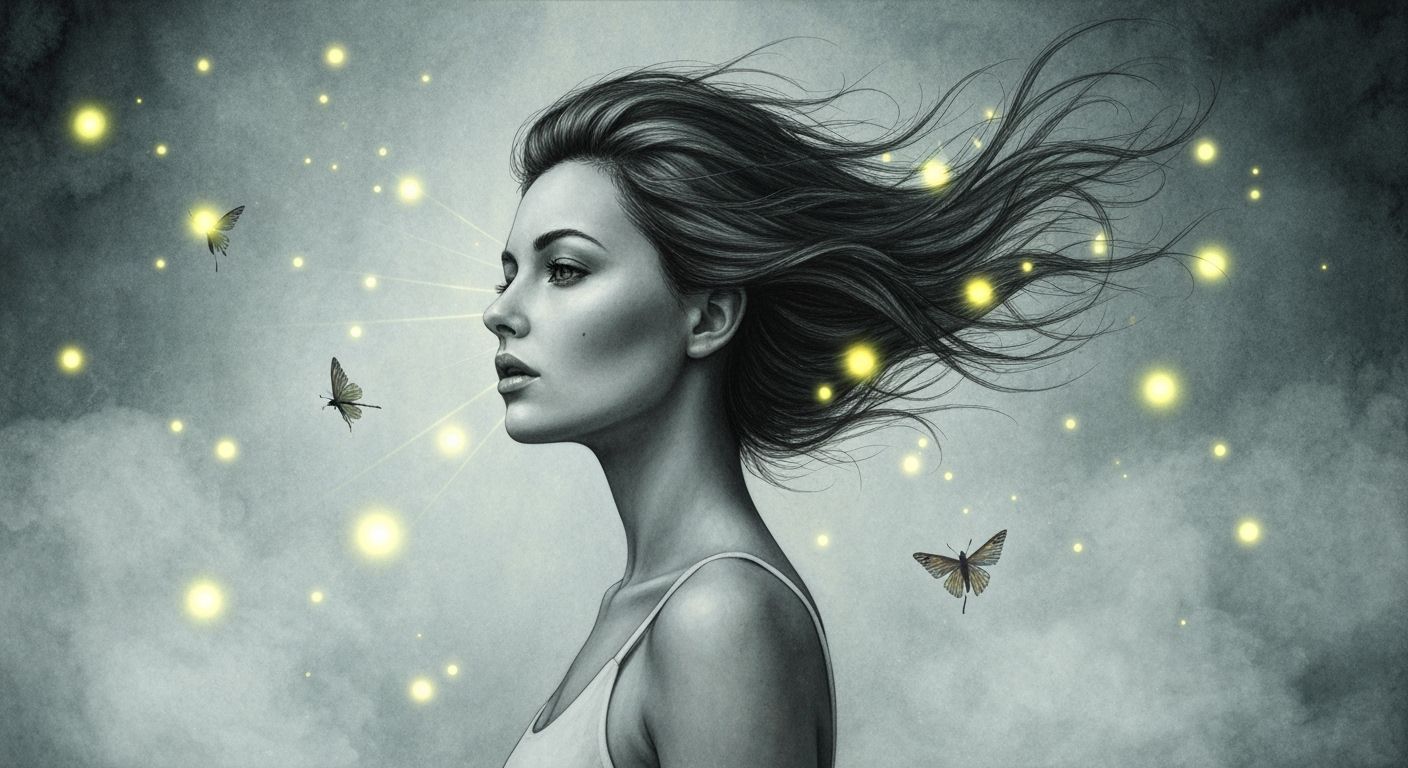 Ethereal Woman in Surrealist Watercolor Style