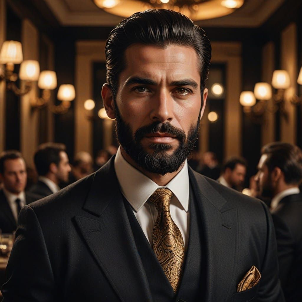 Timeless Professor in Elegant Black and White Attire