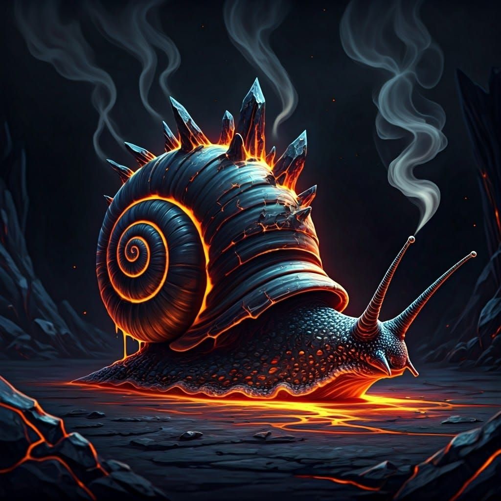 Magma Snail with Obsidian Shards