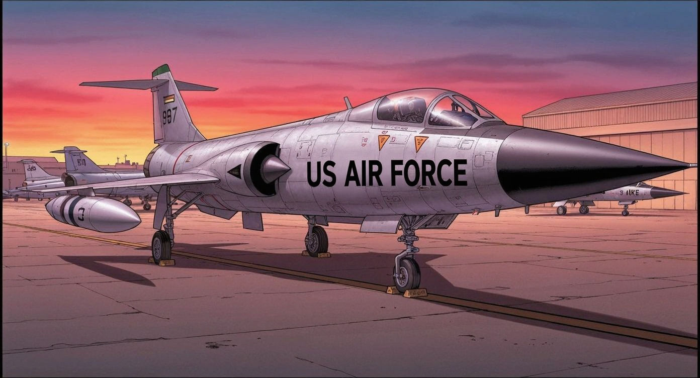 F-104 Starfighter in Comic Book Art Style