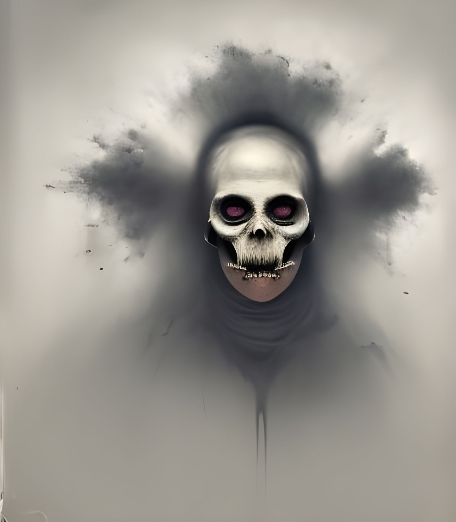 Penguin Skeleton Portrait in Horror Style