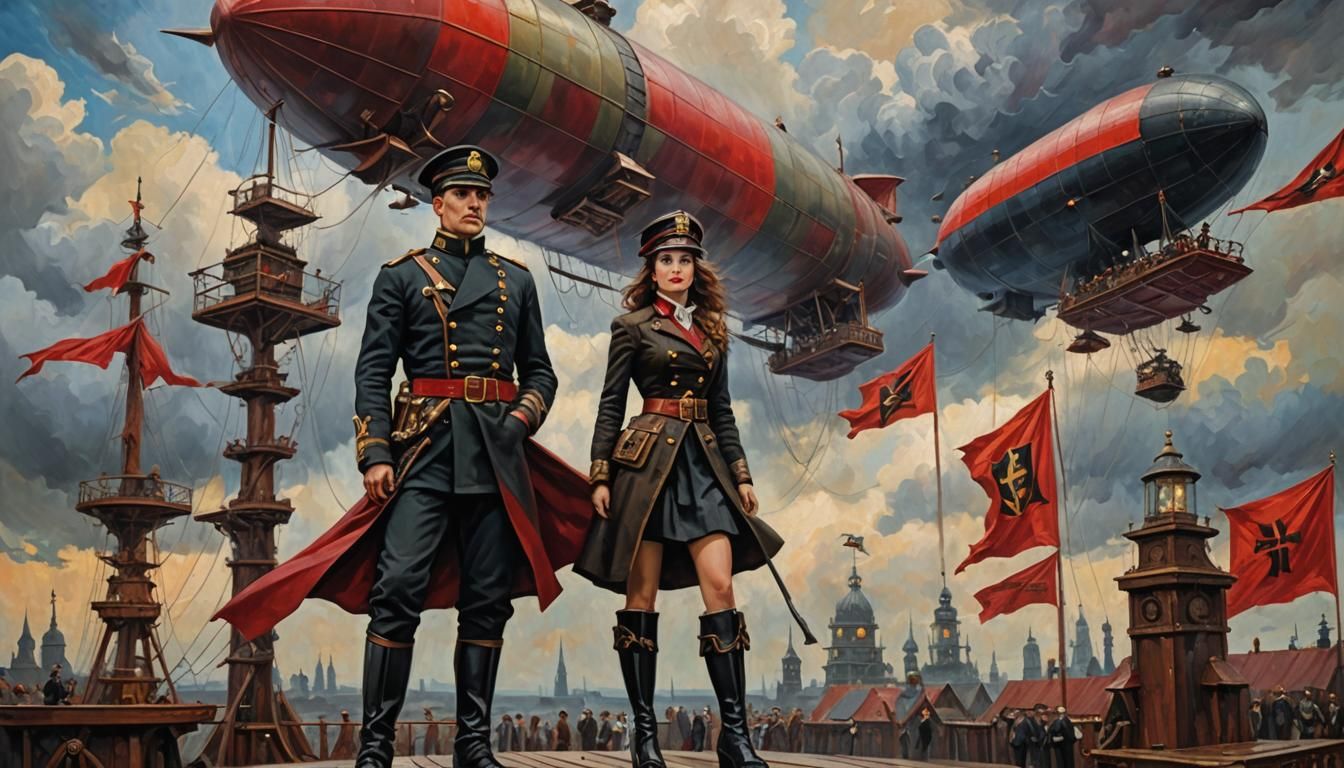Tzar Kristovan's Military Command Reviews The Mighty Airship...