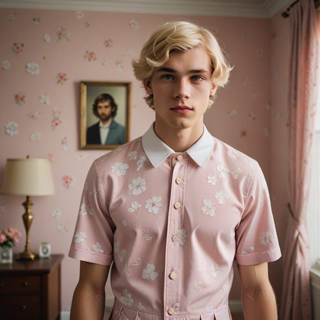 Dapper Young Man Receives Assistance with Dress in Soft Ligh...