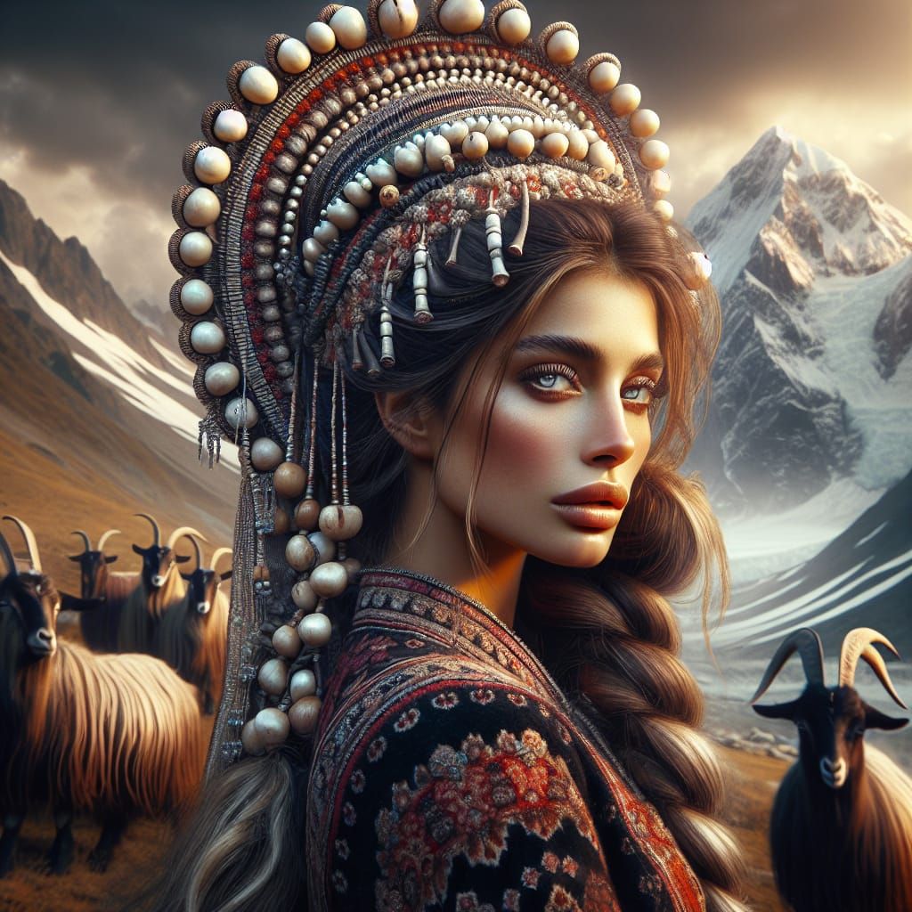 Kalash Goddess of the Snow Mountains in Vibrant Traditional...