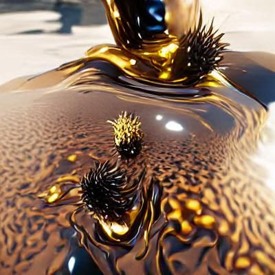 Golden Ferrofluid: Magnetic Liquid Art