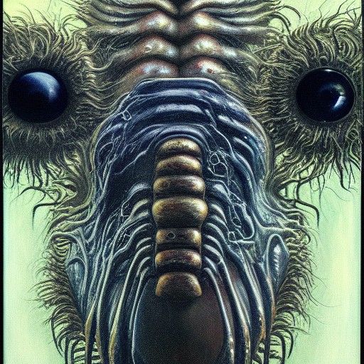 Disturbing Fly Monster in Oil Painting Style