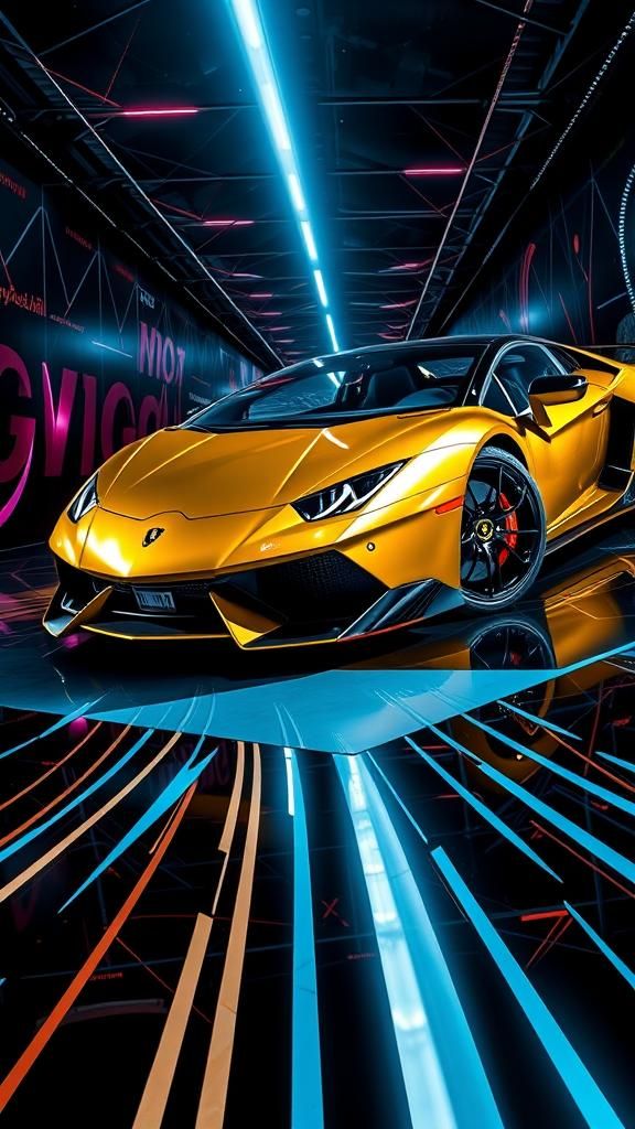 The yellow Lamborghini.