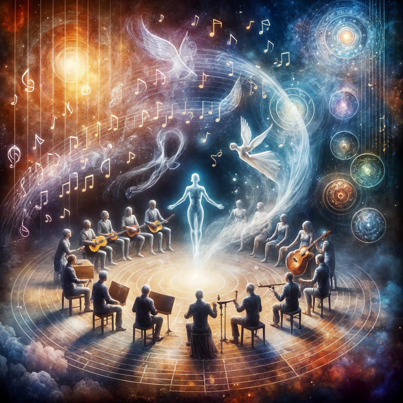 Soulful Awakening Through Music in Vibrant Colors