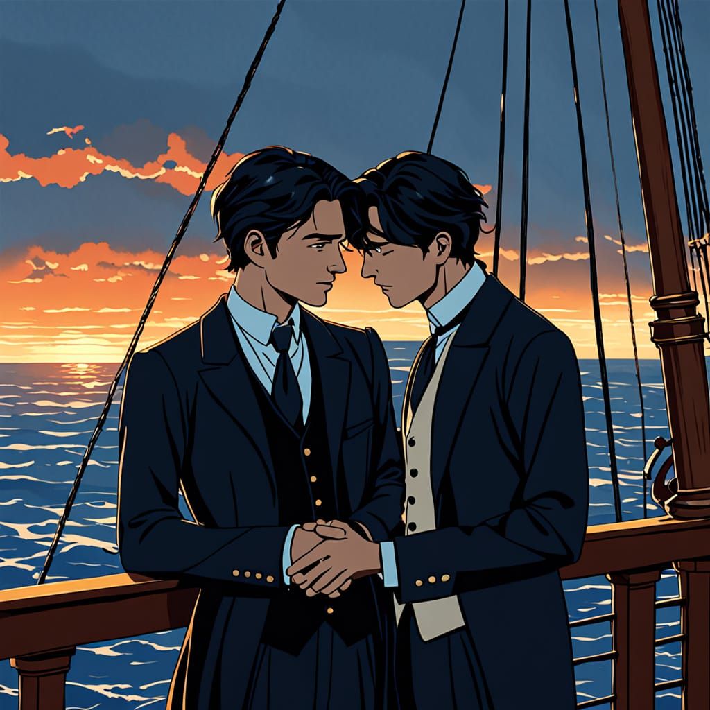 Gay Romance on a Ship, Period Drama Scene