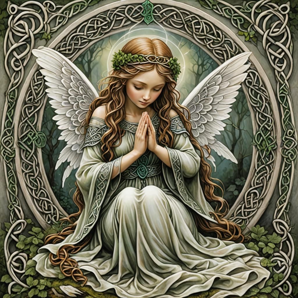 Celtic Knotwork Fairy Angel in Prayer