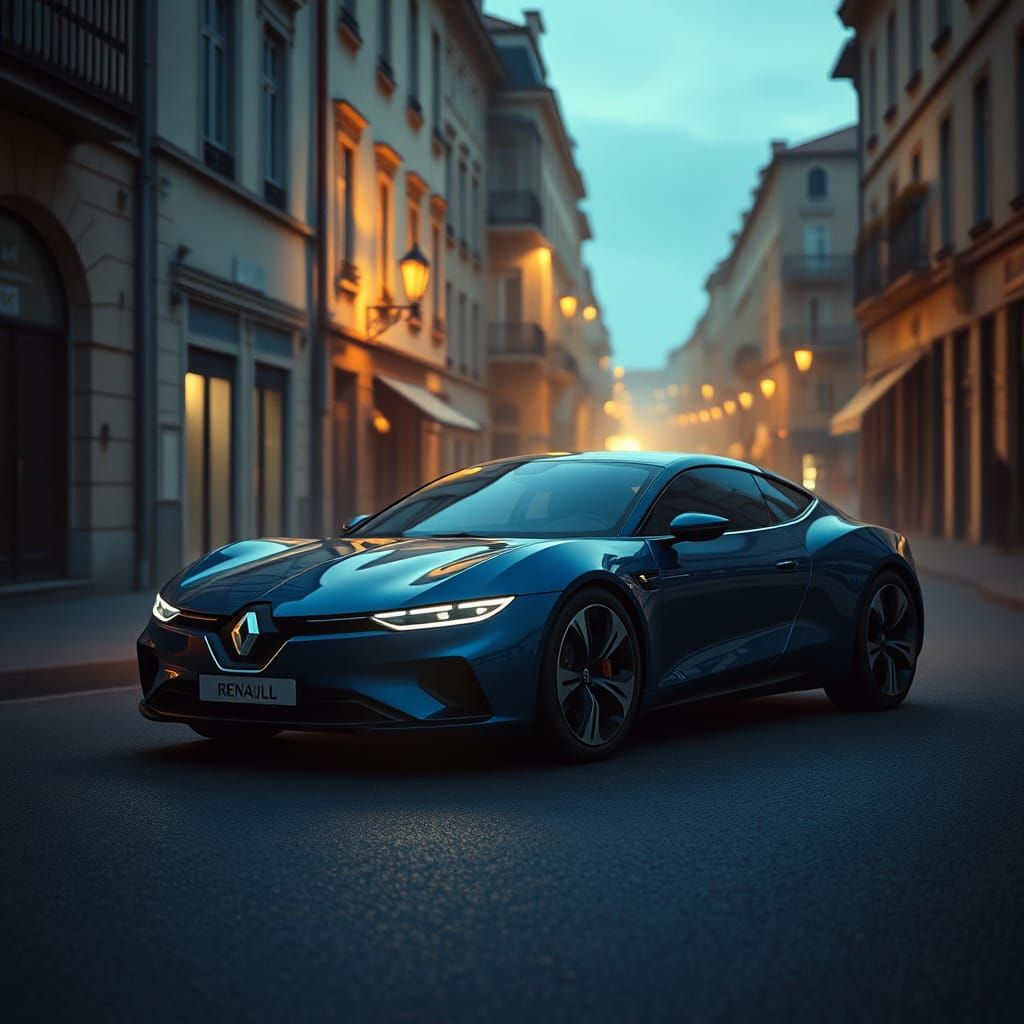 Renault Fuego Concept Car on Misty Street