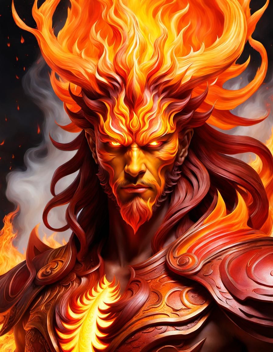 Phaethon, the Spirit of Wildfire in Flames