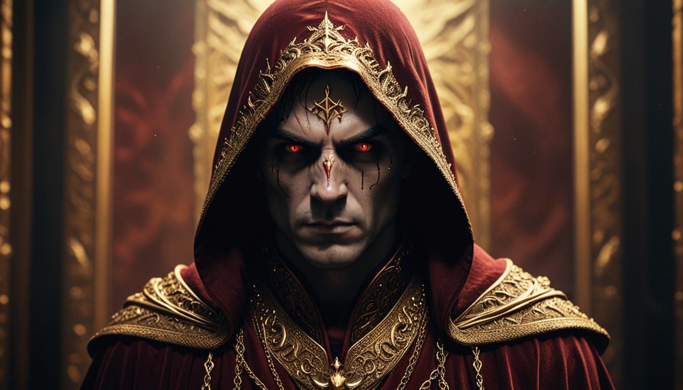 Cawlswall in Gold-Gilded Robe: Hyperrealistic Digital Art