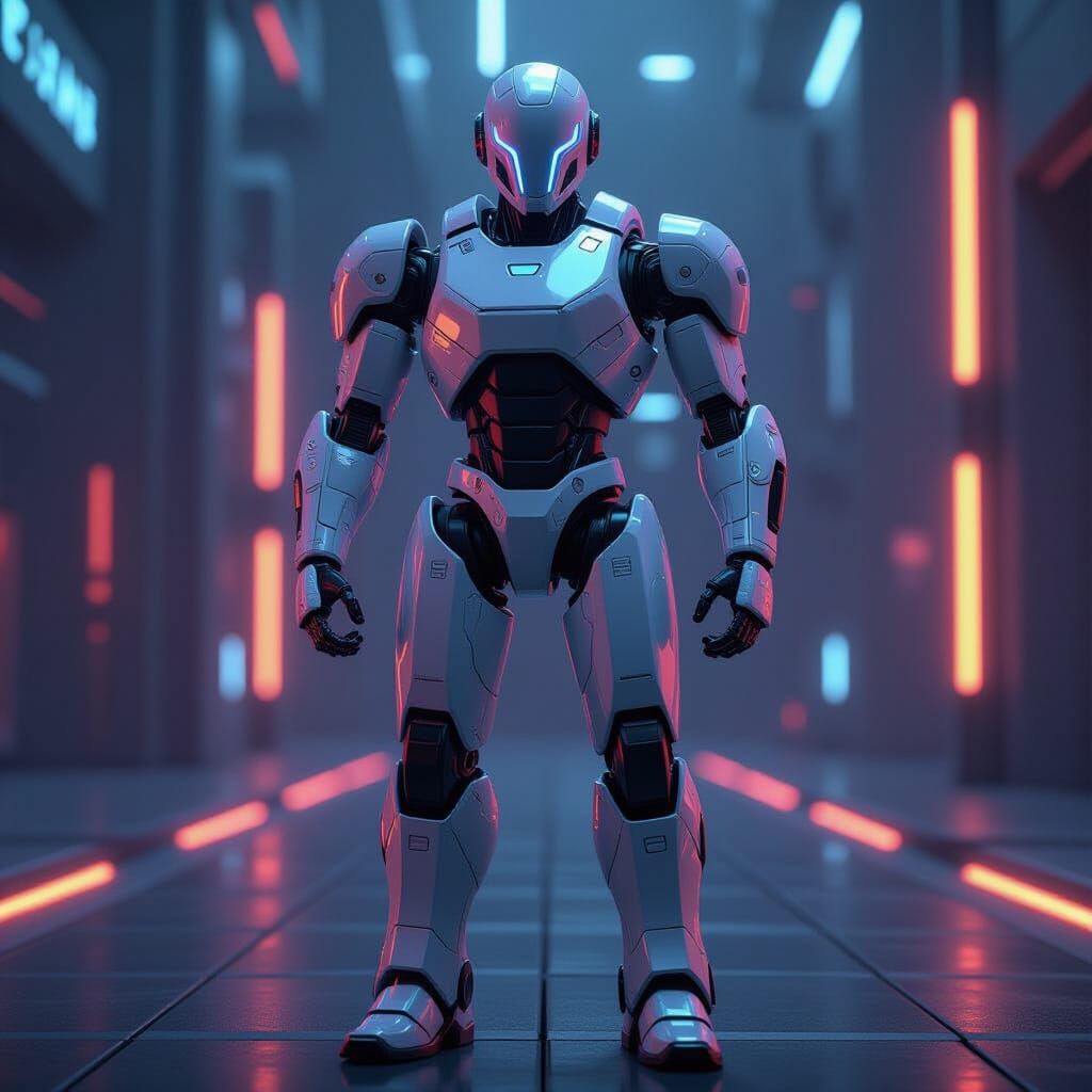 Home Robot in Epic 3D Videogame Style