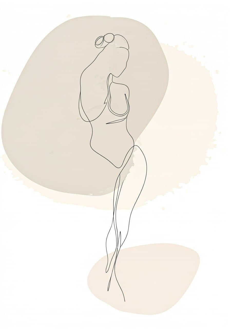 Elegant Minimalist Woman in Soft Splash Art