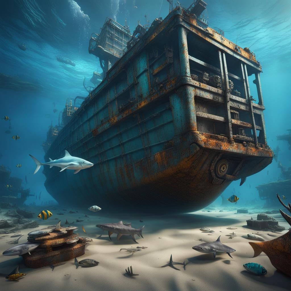 Sunken Ship with Shaman: Fantasy Concept Art