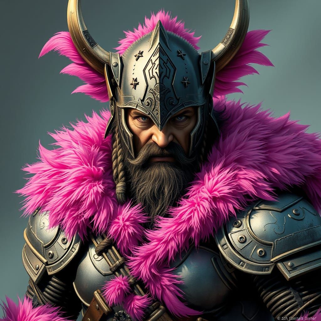 Viking Warrior in Whimsical Armor