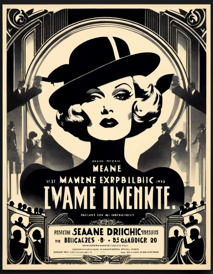 Dramatic Berlin Cabaret Poster in Expressionist Style