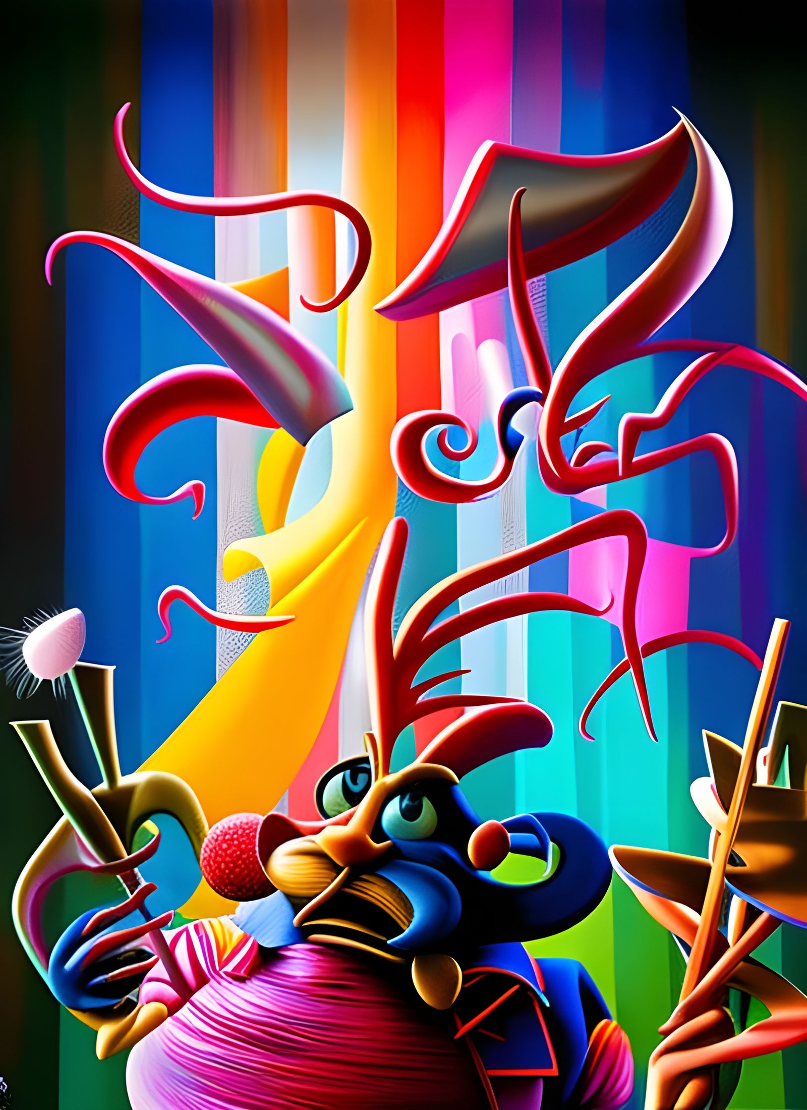 Abstract Hyperdetailed Art with Magical Realism Elements