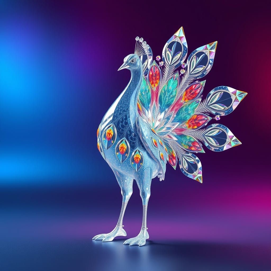 Crystal Peacock Radiates Resplendent Glory in Stunning Unrea...