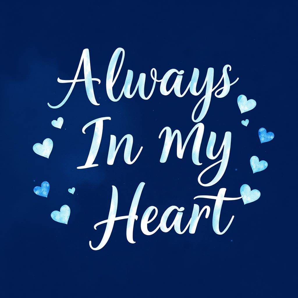 Watercolor Typography Art: Always In My Heart