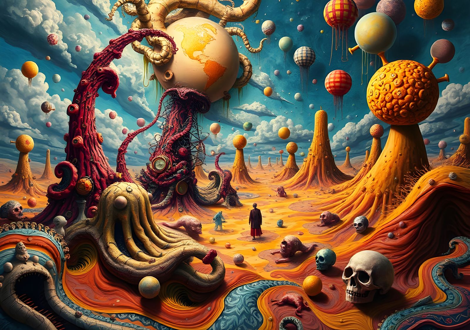 Vibrant Surreal Pop Art Landscape