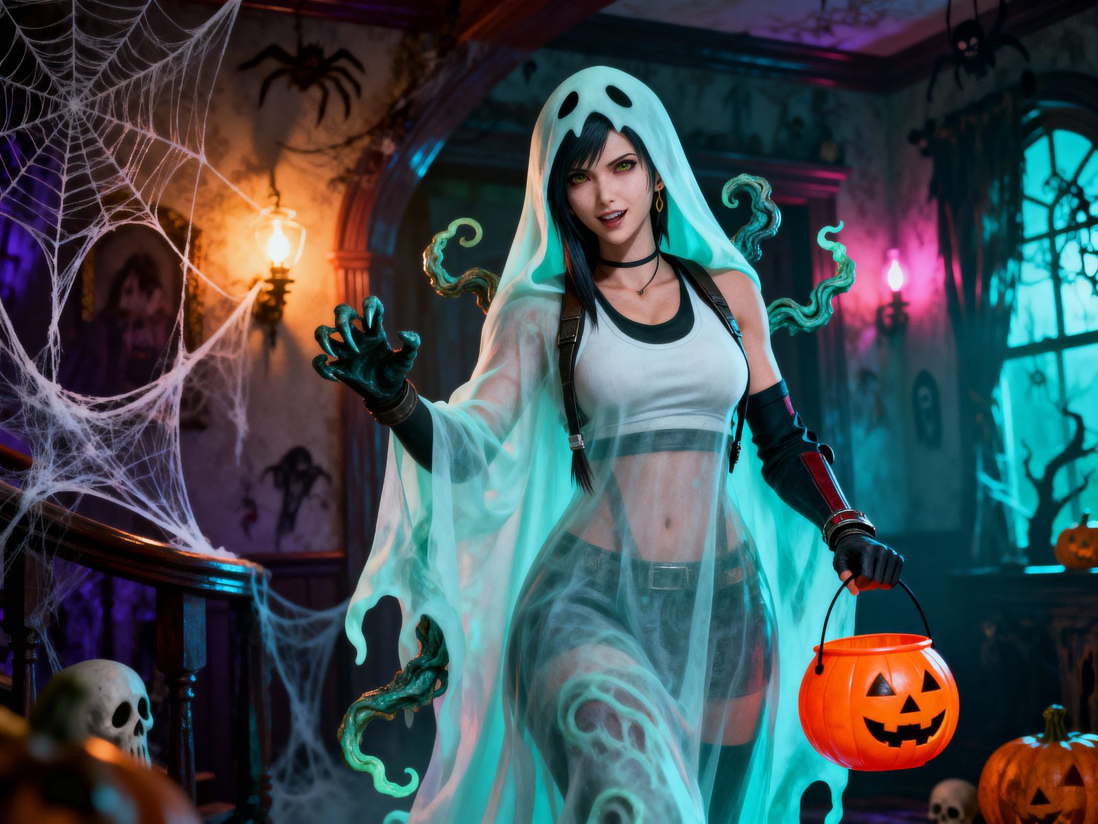 Tifa Lockhart in Funny Ghost Costume