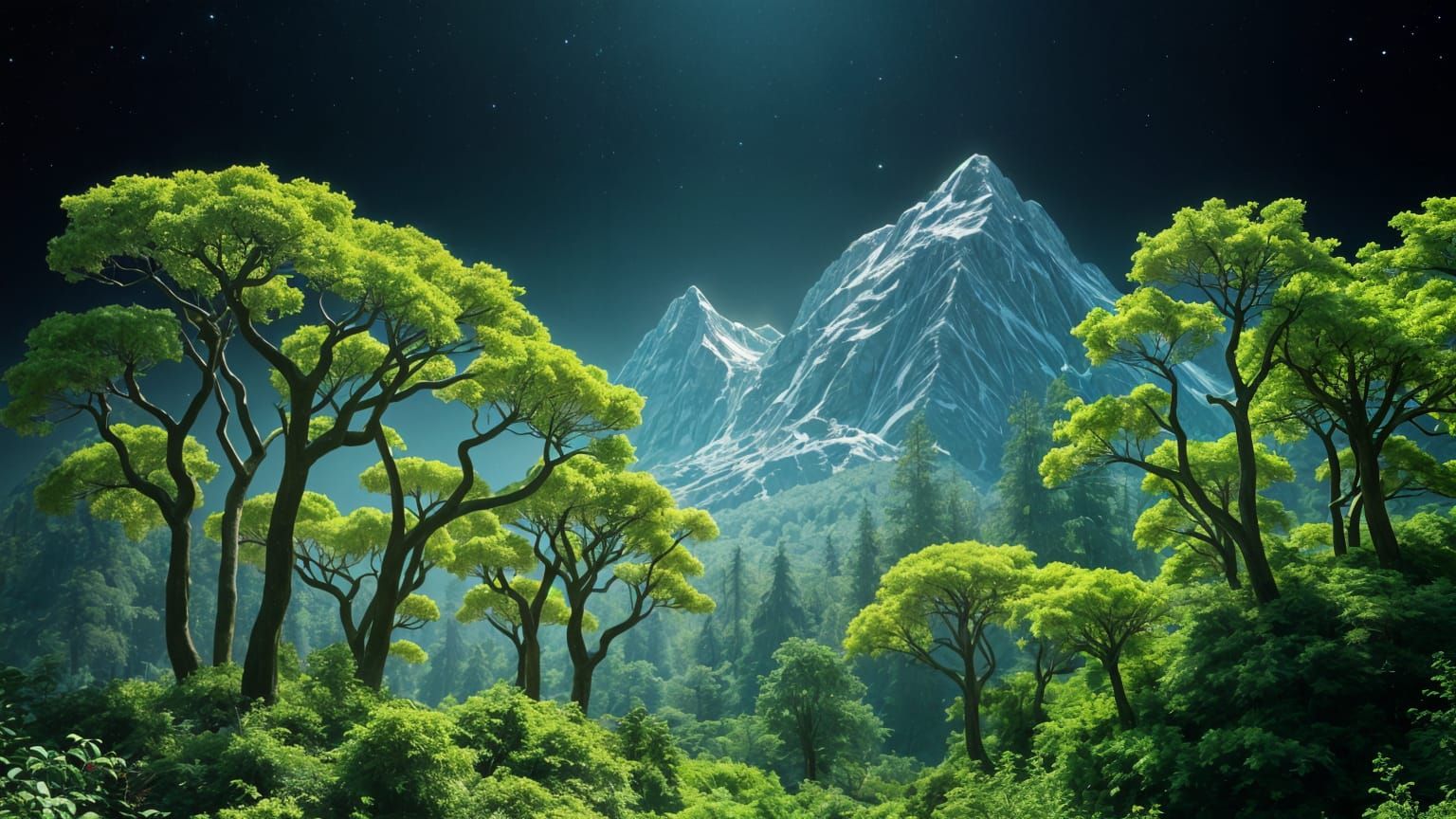 Luminous Forest Realm in Quantum Flux