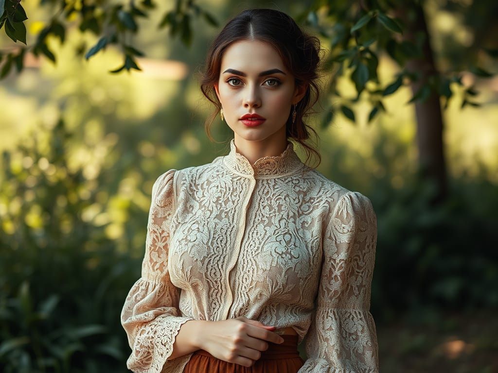 Elegant Woman in Vintage Style Portrait